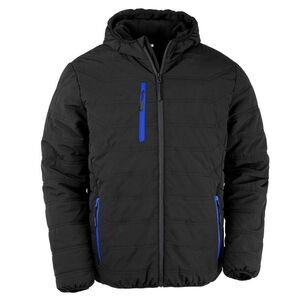 Result Genuine Recycled Mens Compass Padded Jacket / Black/Royal Blue